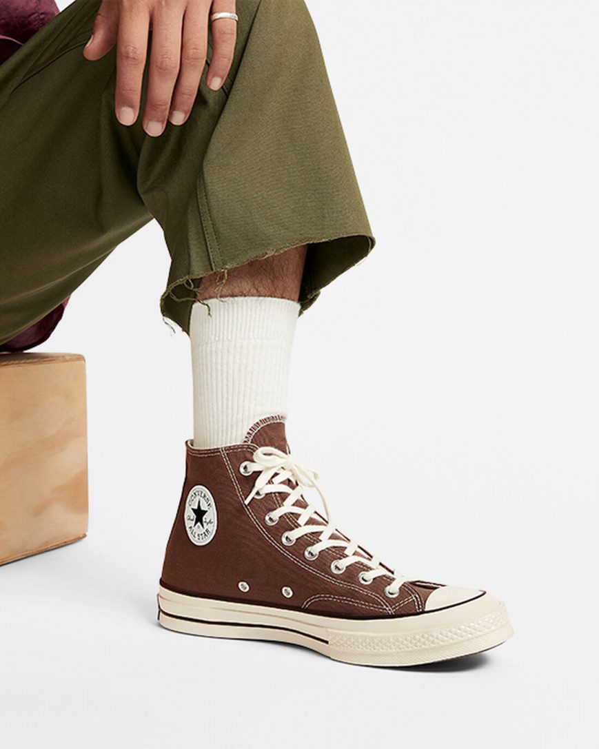 Pánské Boty Vysoké Converse Chuck 70 Vintage Platene Hnědé Černé | CZ 31YDN42